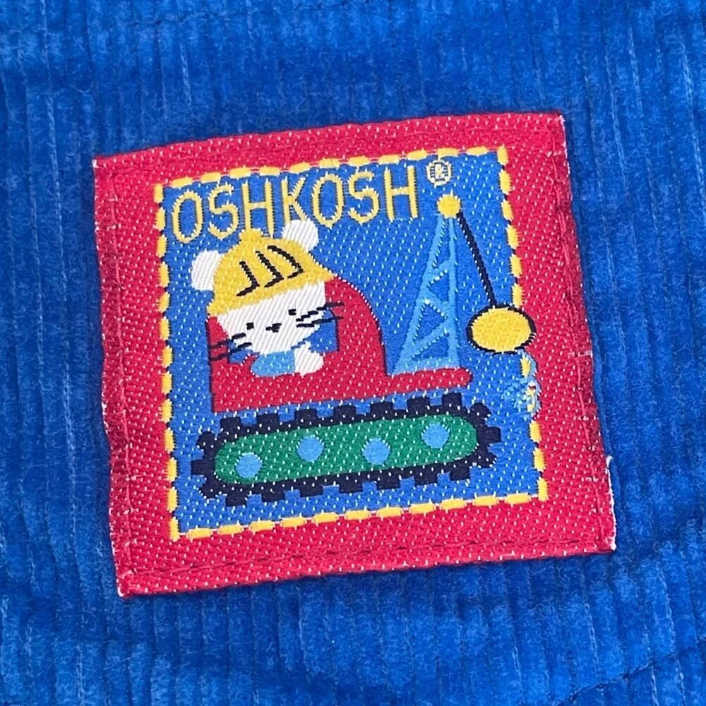Vintage OshKosh Vestbak Corduroy Overalls Unisex Baby Size 18M USA Made‎ Crane